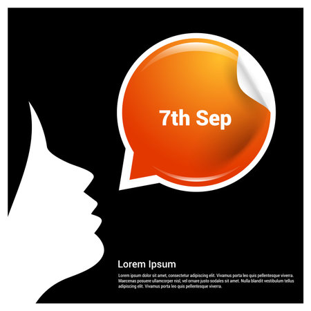 Chat bubble 7 sep typographic design vectorのイラスト素材