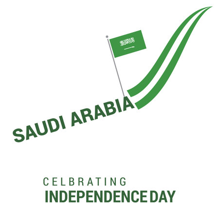 Saudia Arabia Independence day design card vectorのイラスト素材