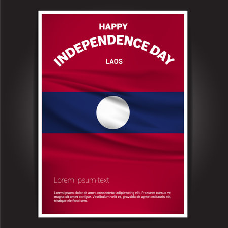 Happy Indpendence day design card vector with flagsのイラスト素材