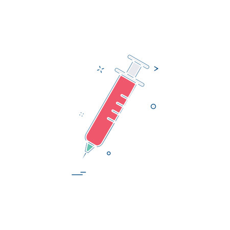 blood injection steroid syringe vaccine icon vector desigeのイラスト素材