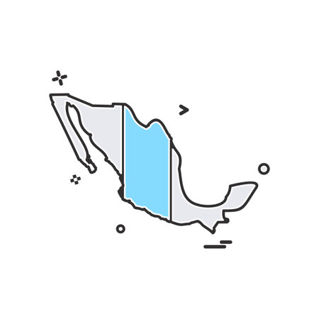 Mexico map icon design vectorのイラスト素材