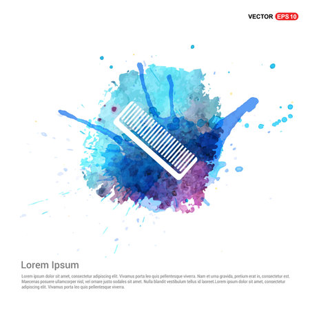 Hair comb icon - Watercolor Backgroundのイラスト素材