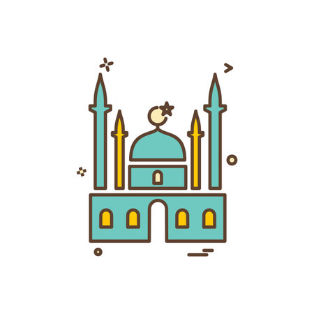 MOsque icon design vectorのイラスト素材