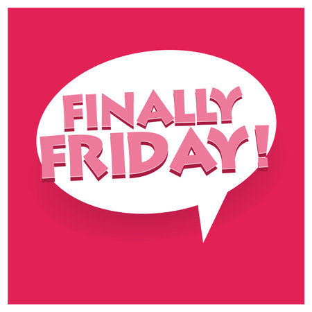 Finally Friday typography vectorのイラスト素材