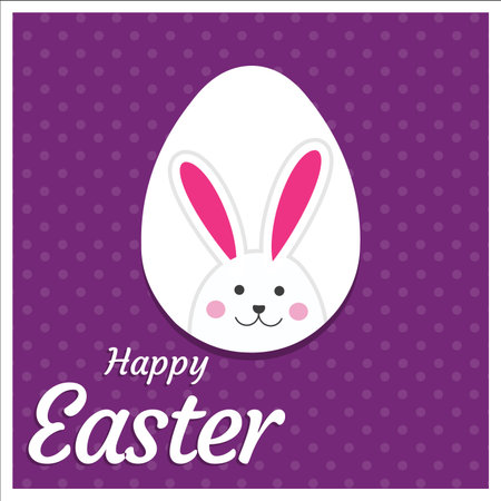 Happy Easter day card with creative design typographyのイラスト素材