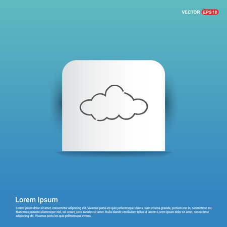 Cloud Icon - Blue Sticker buttonのイラスト素材