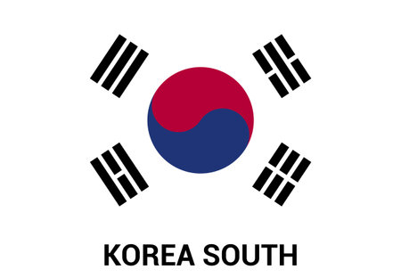 South Korea flags design vectorのイラスト素材