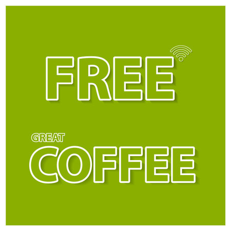 Free Wifi typographic design vectorのイラスト素材