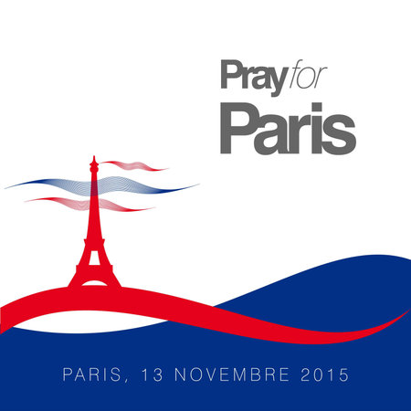 Pray for Paris typography with creative design vectorのイラスト素材