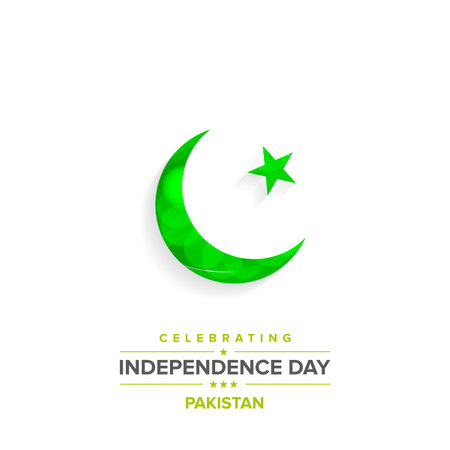 Paksitan Independence day card with green background vectorのイラスト素材