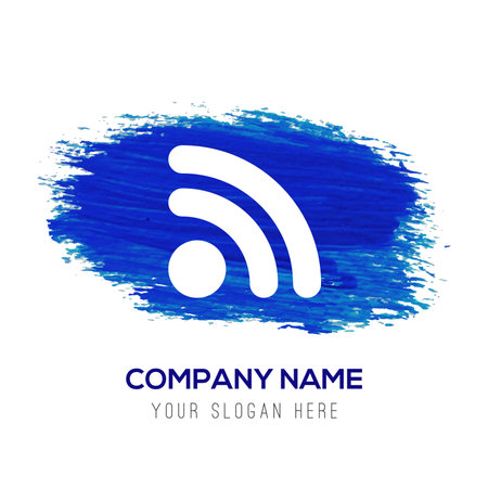 Wifi Icon - Blue watercolor backgroundのイラスト素材