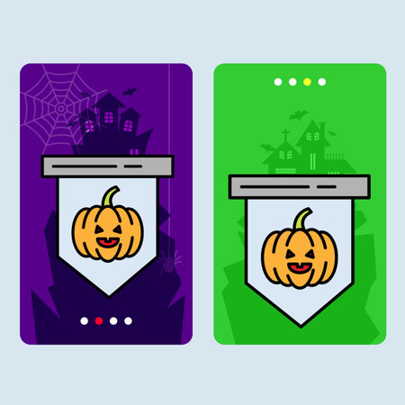 Happy Halloween invitation design with pumpkin vectorのイラスト素材
