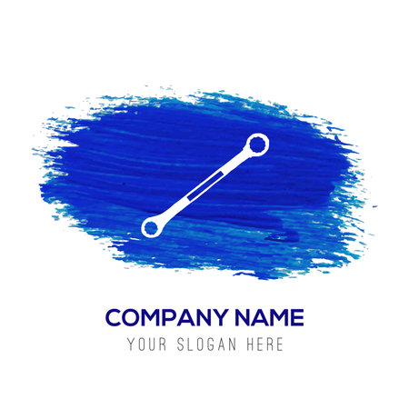 wrench Icon - Blue watercolor backgroundのイラスト素材