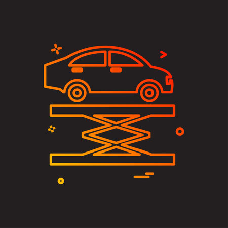 Car lifter repairing icon vector designのイラスト素材