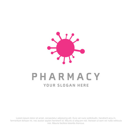 Pharmacy logo with creative design with white background and typographyのイラスト素材