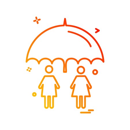Umbrella icon design vectorのイラスト素材