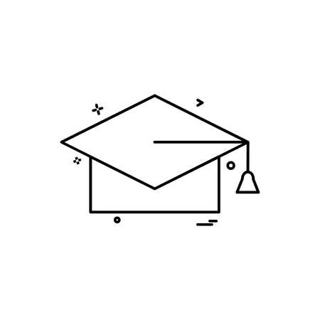 Convocation cap icon design vectorのイラスト素材