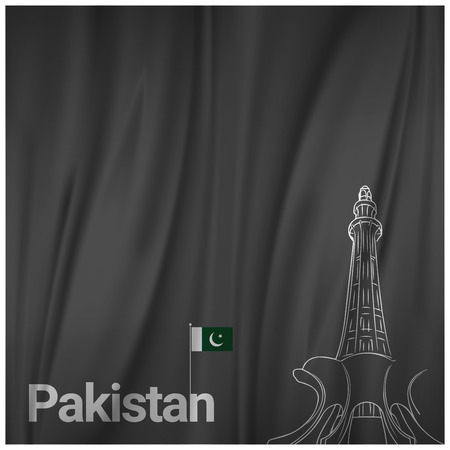 Paksitan Independence day card with green background vectorのイラスト素材