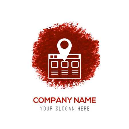 Clapper board icon - Red WaterColor Circle Splashのイラスト素材