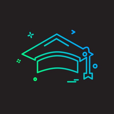 Convocation cap icon design vectorのイラスト素材