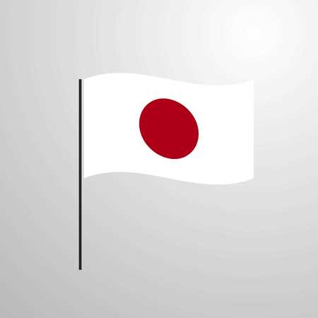 Japan waving Flagのイラスト素材