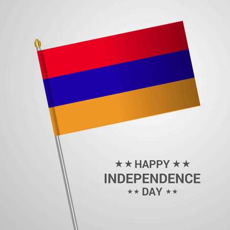Armenia Independence day typographic design with flag vectorのイラスト素材
