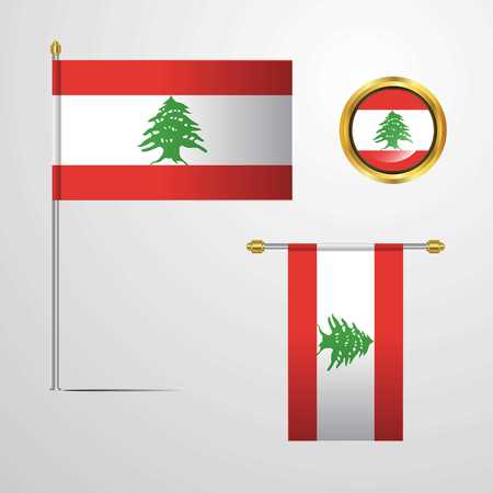 Lebanon flagのイラスト素材