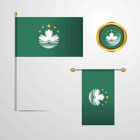 Macau flagのイラスト素材