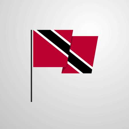 Trinidad and tobago waving Flag design vectorのイラスト素材