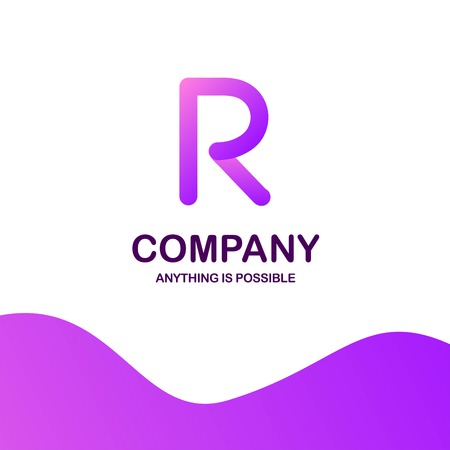 R company logo design with purple theme vectorのイラスト素材