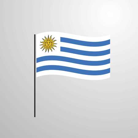 Uruguay waving Flagのイラスト素材