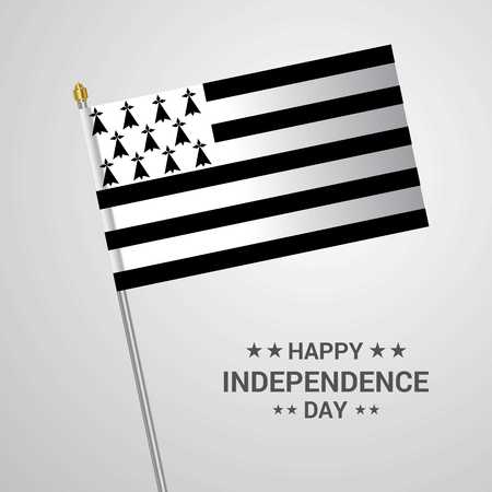Brittany Independence day typographic design with flag vectorのイラスト素材