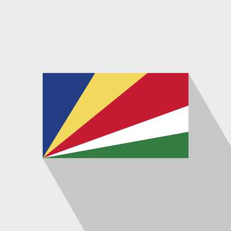 Seychelles flag Long Shadow design vectorのイラスト素材