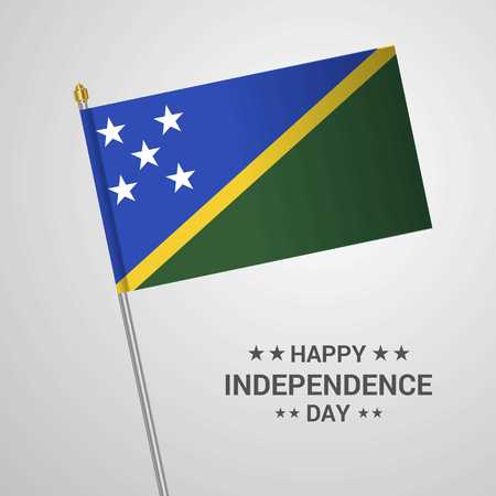 Solomon Islands Independence day typographic design with flag vectorのイラスト素材