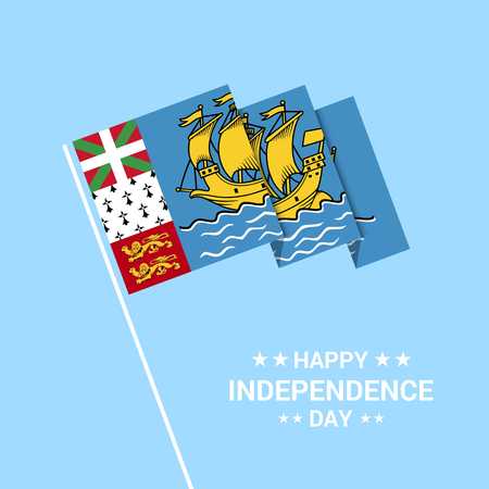 Saint Pierre and Miquelon Independence day typographic design with flag vectorのイラスト素材