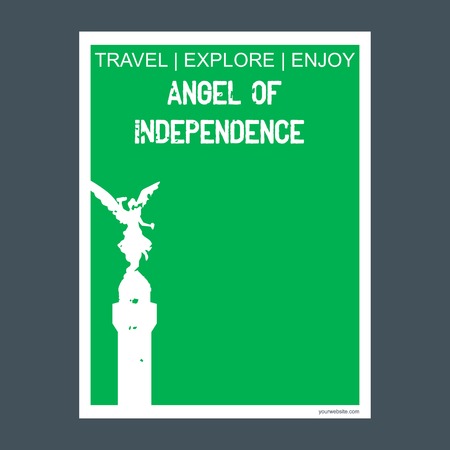 Angel of Independence Mexico City, Mexico monument landmark brochure Flat style and typography vectorのイラスト素材