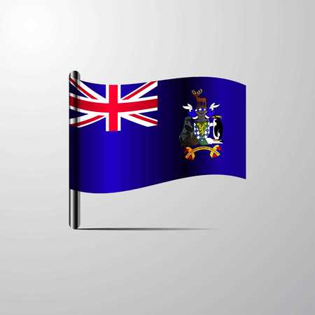South Georgia waving Shiny Flag design vectorのイラスト素材