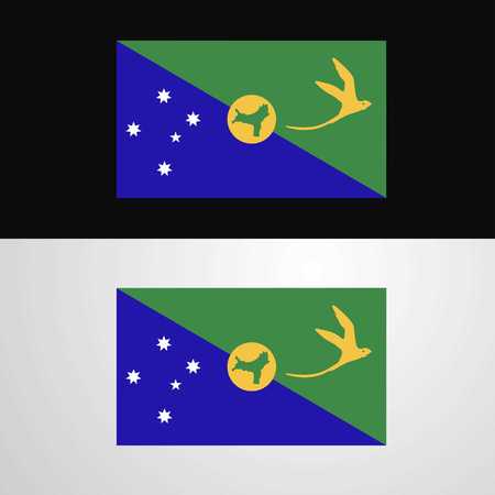 Christmas island Flag banner designのイラスト素材