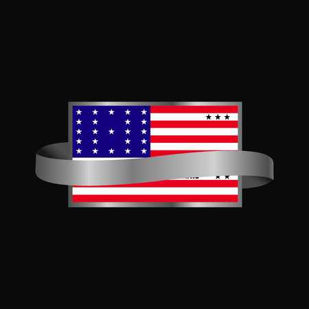 Bikini Atoll flag Ribbon banner designのイラスト素材