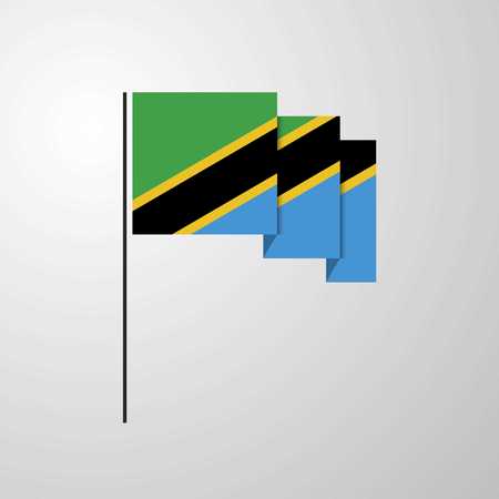 Tanzania waving Flag creative backgroundのイラスト素材