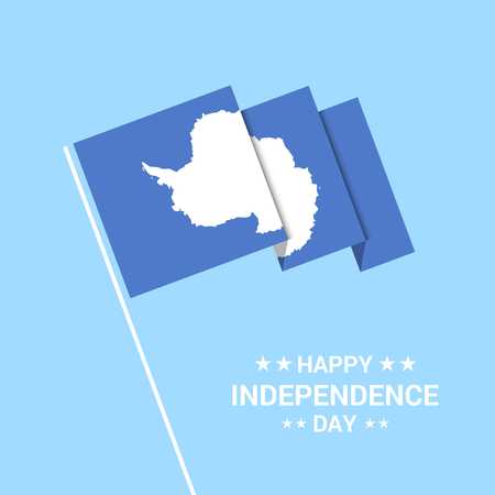 Antarctica Independence day typographic design with flag vectorのイラスト素材