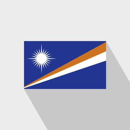 Marshall Islands flag Long Shadow design vectorのイラスト素材