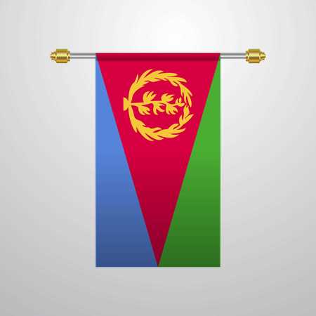 Eritrea hanging Flagのイラスト素材