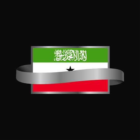 Somaliland flag Ribbon banner designのイラスト素材