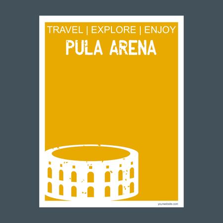 Pula Arena Pula, Croatia monument landmark brochure Flat style and typography vectorのイラスト素材