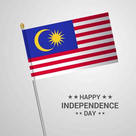Malaysia Independence day typographic design with flag vector