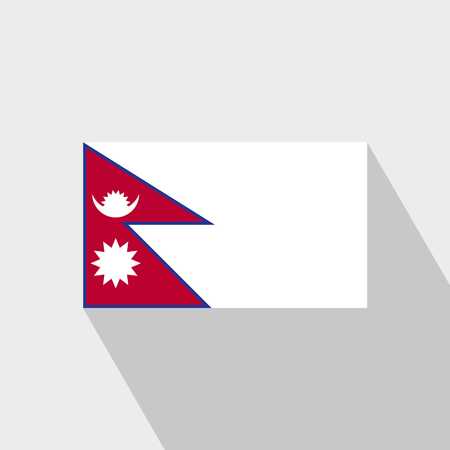 Nepal flag Long Shadow design vectorのイラスト素材