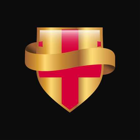 Georgia flag Golden badge design vectorのイラスト素材