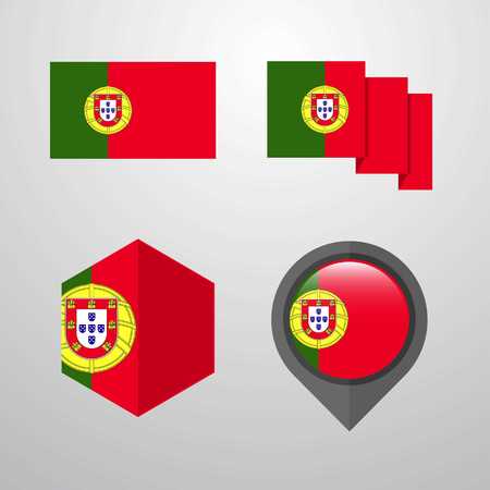 Portugal flag design set vectorのイラスト素材