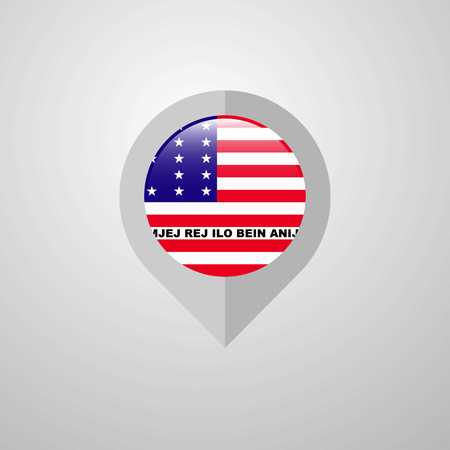 Map Navigation pointer with Bikini Atoll flag design vectorのイラスト素材